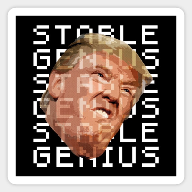 Trump Stable Genius Pixel Art Sticker by snapoutofit